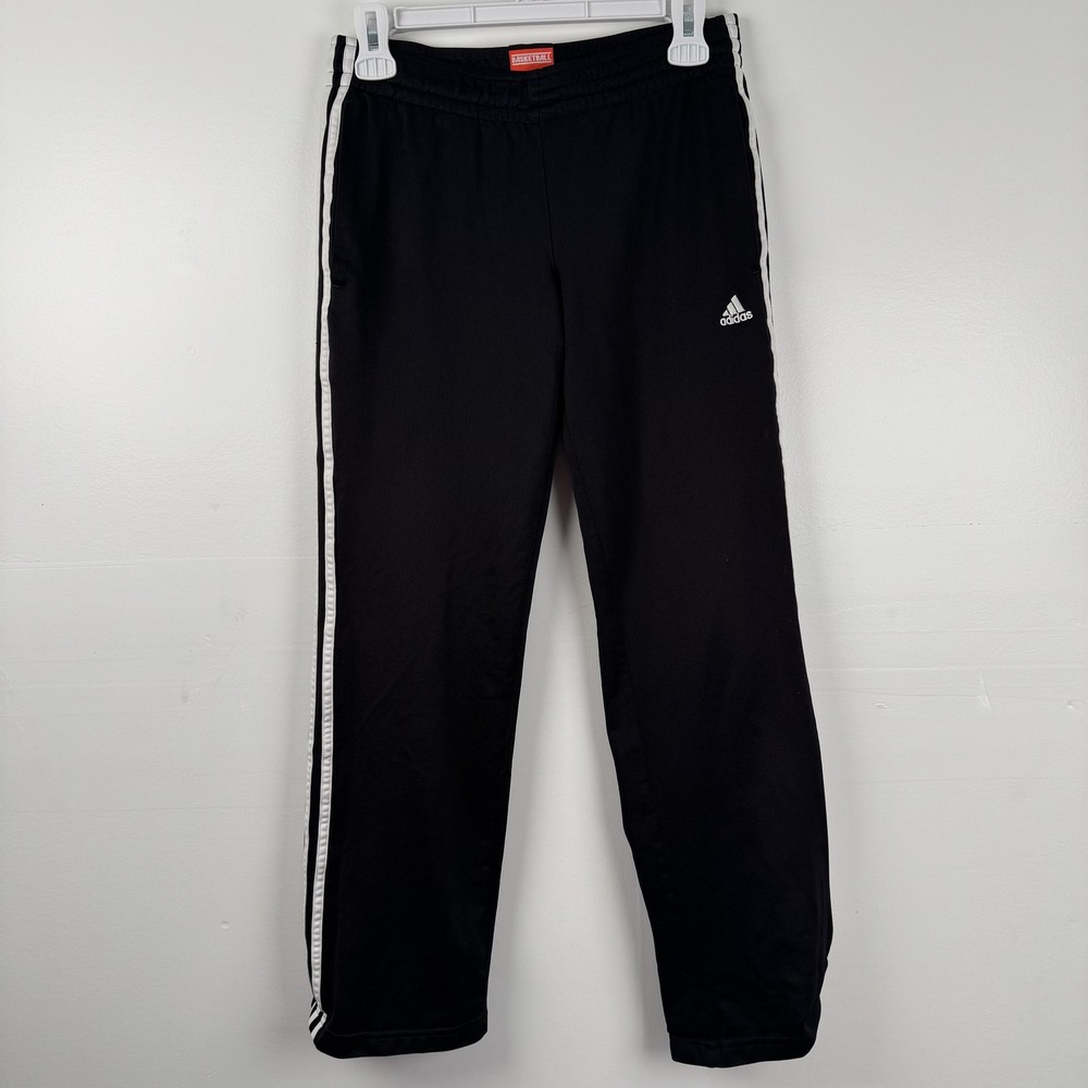 Adidas Pants Mens Small 27x28 Black White Basketball Track Activewear DT 87P